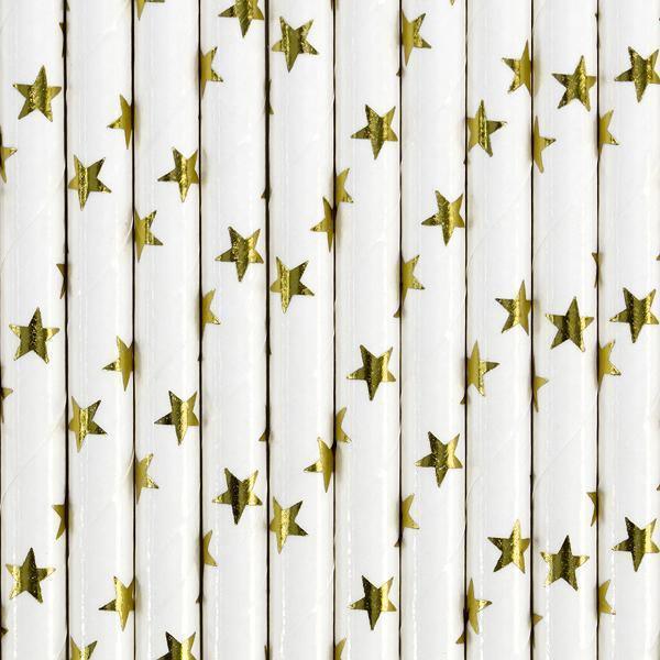 10 Pailles Cartonnées Etoiles Dorées – Image 3