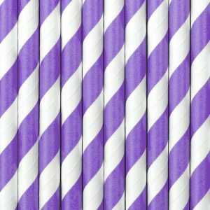 10 Pailles Cartonnées Lilas