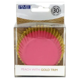 30 Caissettes à Cupcake - Gold / Peach
