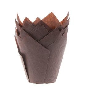 36 Caissettes à Muffin Tulipe Marron