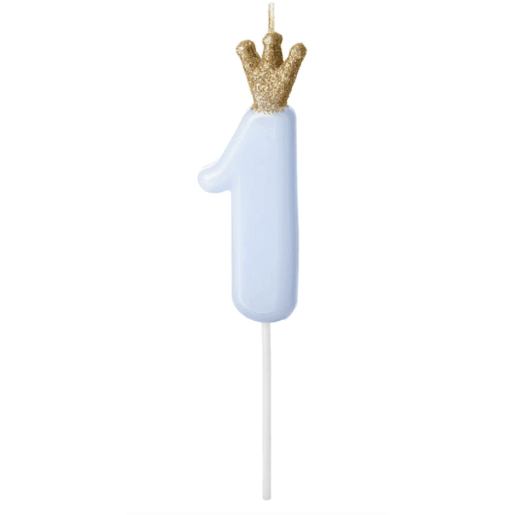 Bougie Numéro - Gold Crown Baby Blue - Variantes disponibles – Image 3