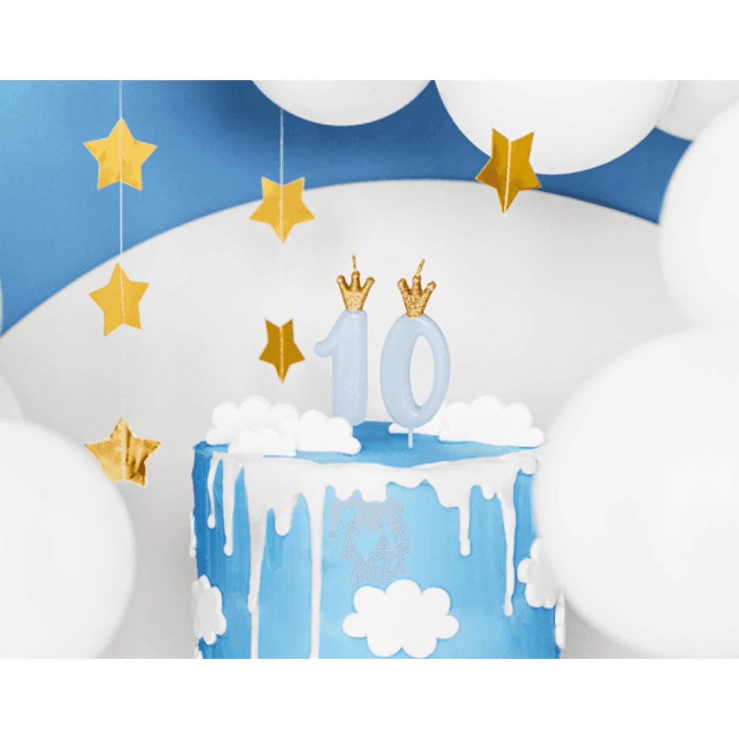 Bougie Numéro - Gold Crown Baby Blue - Variantes disponibles – Image 4