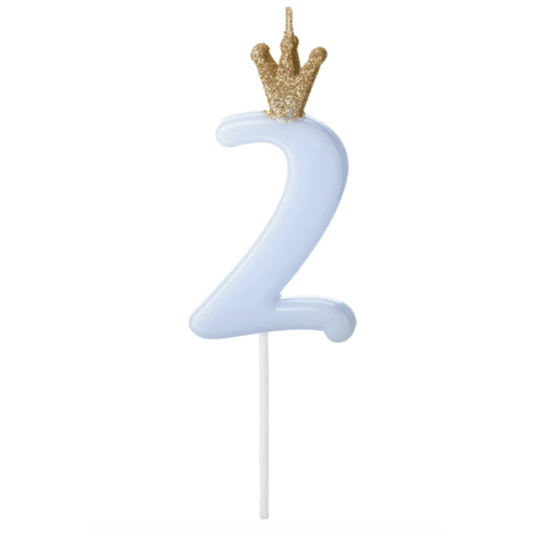 Bougie Numéro - Gold Crown Baby Blue - Variantes disponibles – Image 5