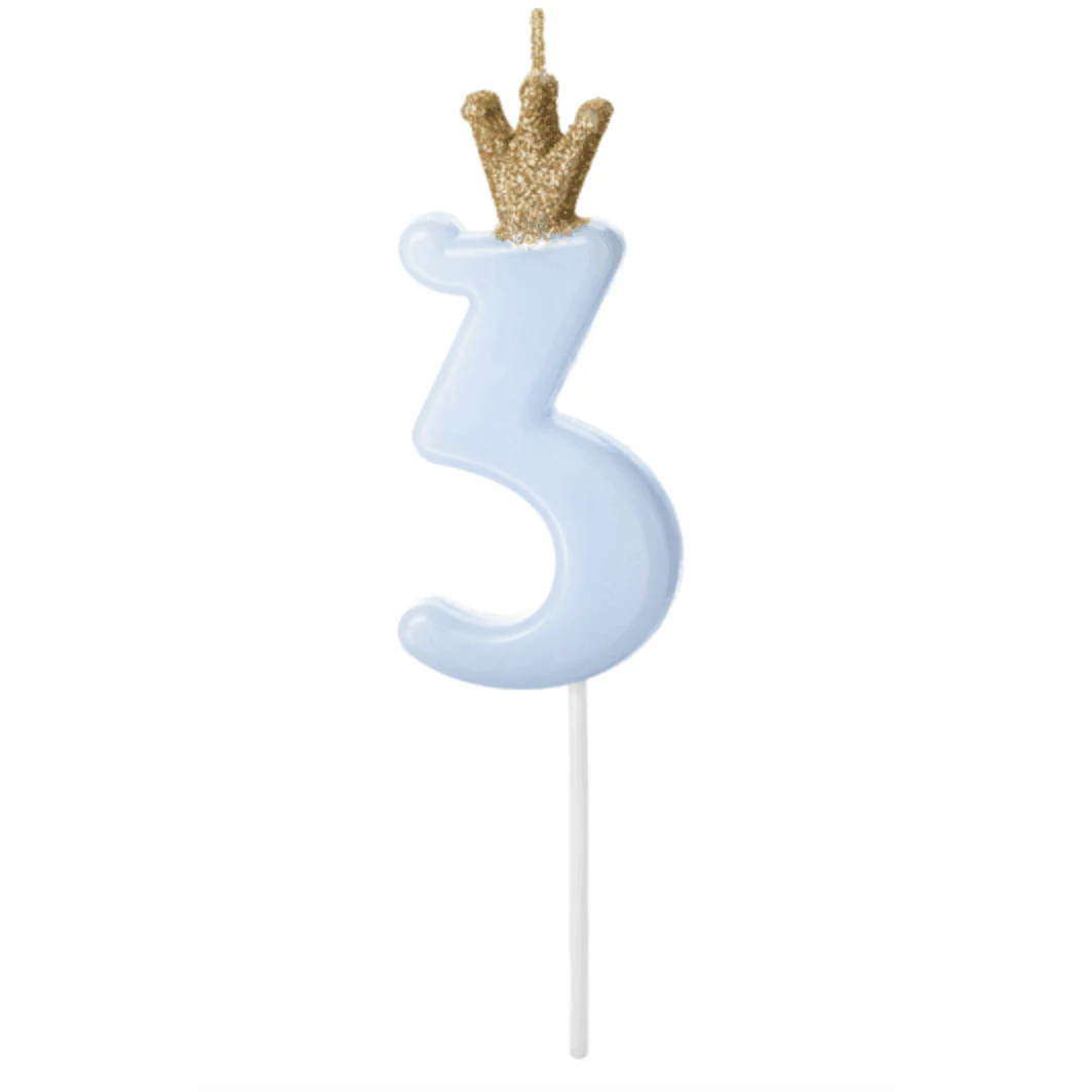 Bougie Numéro - Gold Crown Baby Blue - Variantes disponibles – Image 6
