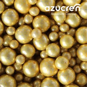 Perles de Sucre Métallisées Or - 4, 6 et 8 mm - 90g