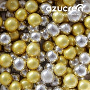 Perles de Sucre Métallisées Or & Argent 6 mm - 90g