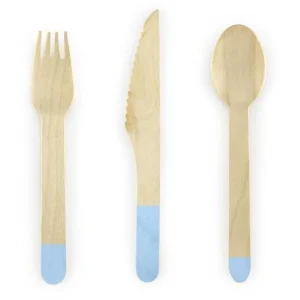 Set de Couverts en Bois - Light Blue
