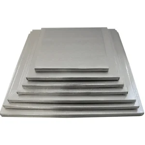 Support à gâteau Carré - Drum SILVER (choisir la taille)
